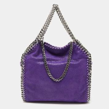 Pre Owned Stella McCartney Purple Faux Leather Mini Falabella Tote