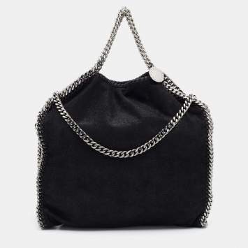 Pre Owned Stella McCartney Black Faux Leather Small Falabella Tote