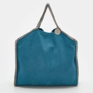 Pre Owned Stella McCartney Blue Faux Leather Small Falabella Chain Tote
