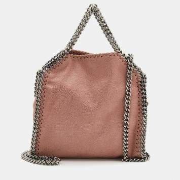 Pre Owned Stella McCartney Dusty Pink Faux Leather Tiny Falabella Tote 