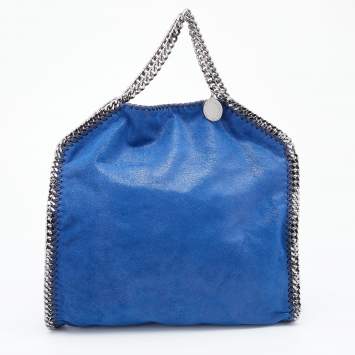 Pre Owned Stella McCartney Blue Faux Leather Small Falabella Tote