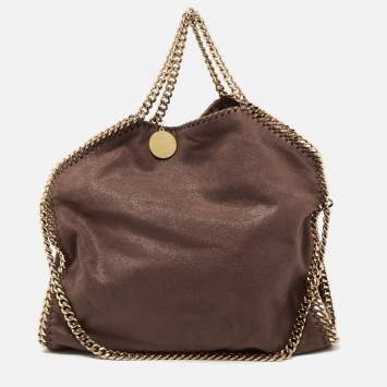 Pre Owned Stella McCartney Brown Faux Suede Small Falabella Tote