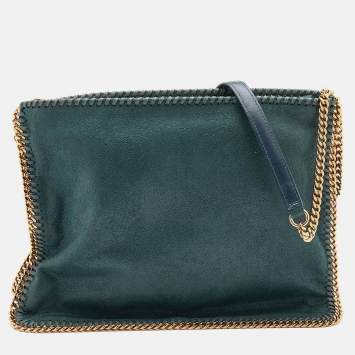 Pre Owned Stella McCartney Green Faux Suede Falabella Shoulder Bag