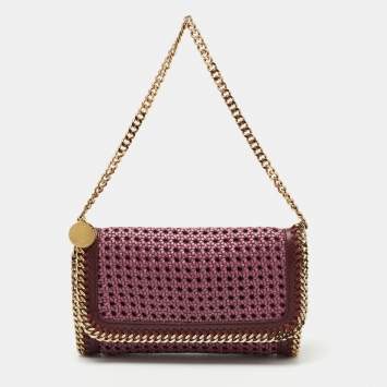 Pre Owned Stella McCartney Purple/Burgundy Woven Faux Leather Falabella Tote 