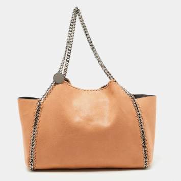 Pre Owned Stella McCartney Brown/Grey Faux Suede Reversible Falabella Shopper Tote