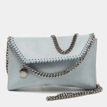 Pre Owned Stella McCartney Blue Faux Leather Falabella Shoulder Bag