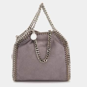 Pre Owned Stella McCartney Grey Faux Suede Tiny Falabella Tote