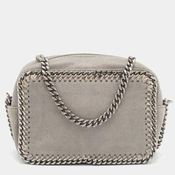 Pre Owned Stella McCartney Grey Faux Leather Falabella Camera Bag
