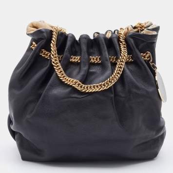 Stella McCartney Black Faux Leather Noma Bucket Bag