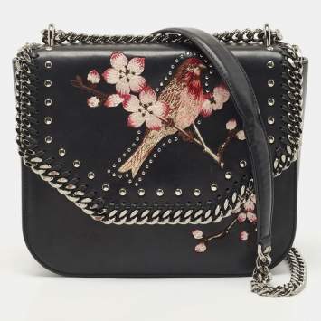 Pre Owned Stella McCartney Black Faux Leather Falabella Box Shoulder Bag