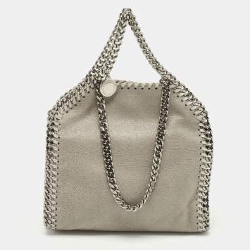 Pre Owned Stella McCartney Grey Faux Suede Mini Falabella Tote