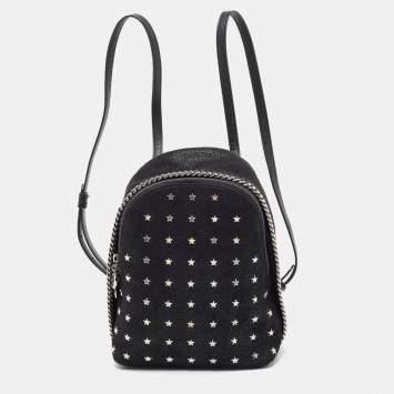 Pre Owned Stella McCartney Black Faux Leather Falabella Backpack