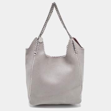Pre Owned Stella McCartney Grey Faux Suede Falabella Shoulder Bag