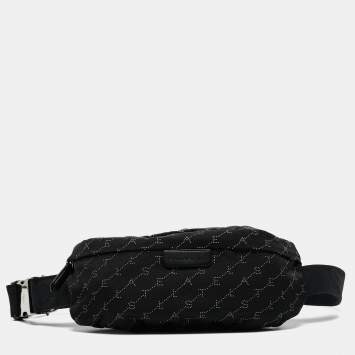 Pre Owned Stella McCartney Black Monogram Nylon Bum Belt Bag