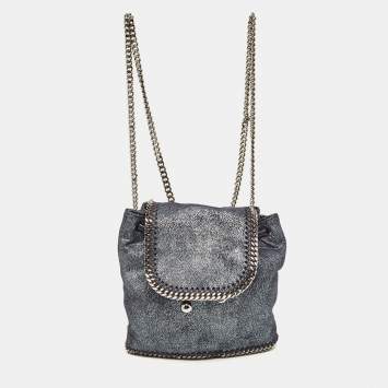 Pre Owned Stella McCartney Blue Faux Leather Falabella Backpack