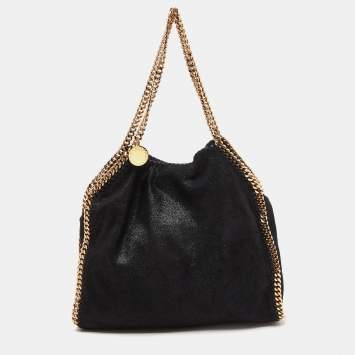 Pre Owned Stella McCartney Black Faux Suede Falabella Tote