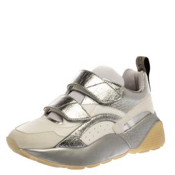 Pre Owned Stella McCartney White Faux Leather Eclypse Sneakers Size 40