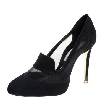 مملوكة مسبقًا Stella Mccartney Suede And Mesh Trimmed Pumps Size 37