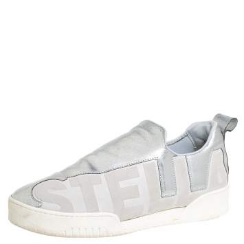 Pre Owned Stella McCartney Faux Leather And Fabric Slip-On Sneaker Size 39