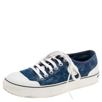 Pre Owned Stella McCartney Blue Denim And Rubber Low Top Sneakers Size 40