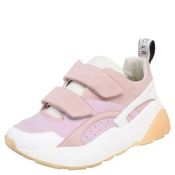 Pre Owned Stella McCartney Multicolor Faux Leather and Faux Suede Eclypse Velcro Sneakers Size 39