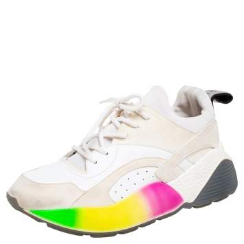 مملوكة مسبقًا Stella McCartney Multicolor Faux Leather And Faux Suede Eclypse Low-Top Sneakers Size 39
