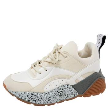 Pre Owned Stella McCartney Multicolor Faux Suede And Faux Leather  Eclypse Chunky Sneakers Size 37
