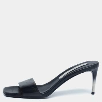 Pre Owned Stella McCartney Black PVC Slide Sandals Size 35