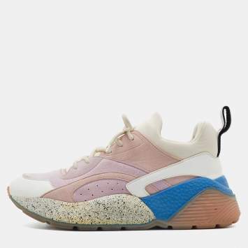 Pre Owned Stella McCartney Multicolor Faux Suede and faux Leather Eclypse Sneakers Size 40