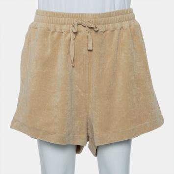 Pre Owned Stockholm Atelier X & other stories Cream Velour Drawstring Shorts L