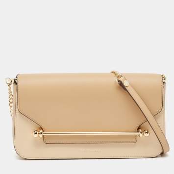 Pre Owned Strathberry Beige Leather East/West Chain Shoulder Bag