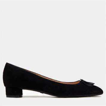 Pre Owned Stuart Weitzman Black Suede Ballet Flats 35.5