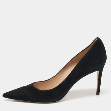 Pre Owned Stuart Weitzman Black Suede Pointed Toe Pumps Size 41