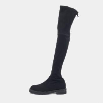 Stuart Weitzman Black Suede Lowland Over The Knee Boots Size 39.5