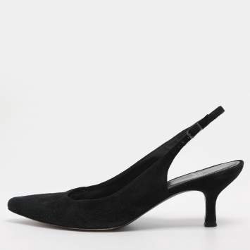 مملوكة مسبقًا Stuart Weitzman Size 40 Black Suede Slingback Pumps