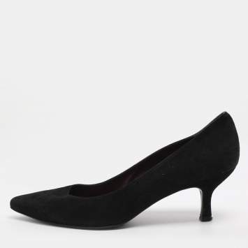 Pre Owned Stuart Weitzman Size 39.5 Black Suede Pumps