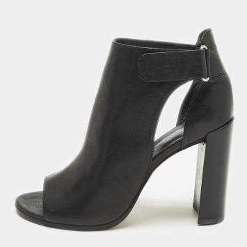 مملوكة مسبقًا Stuart Weitzman Openhouse Size 39 Black Leather Ankle Length Boots