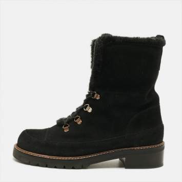 مملوكة مسبقًا Stuart Weitzman Luge Size 39 Black Suede Mid Calf Boots