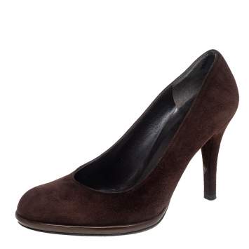 Pre Owned Stuart Weitzman Brown Suede Pumps Size 36.5