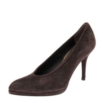 Pre Owned Stuart Weitzman Brown Suede Pumps Size 38