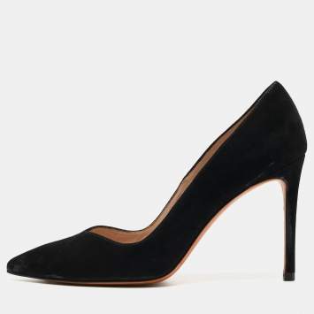 Pre Owned Stuart Weitzman Black Suede Anny Pumps Size 37