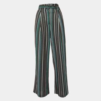 Suoli Multicolor Lurex Knit Belted Trousers S