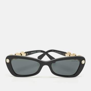Pre Owned Swarovski Black SK6033 Crystals Butterfly Sunglasses