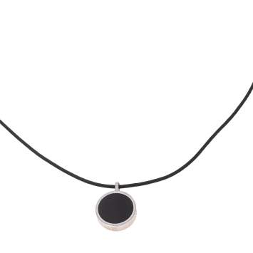 Pre Owned S.T Dupont D'Azur Onyx Pendant Cord Necklace