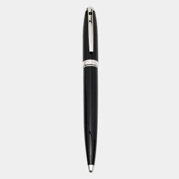 Pre Owned S.T. Dupont Black Chinese Lacquer Silver Tone Ballpoint Pen