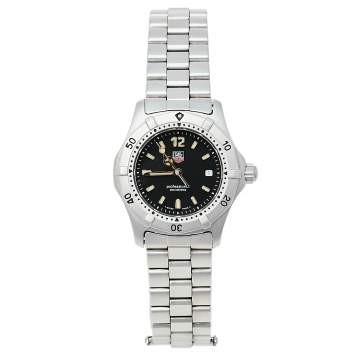 Pre Owned Tag Heuer Black Stainless Steel Professional WK1310 Women's Wristwatch 29 mm