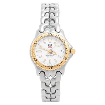 Pre Owned Tag Heuer Silver Two-Tone Stainless Steel Professional S95.813K Women's Wristwatch 34 mm