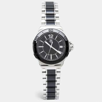 Pre Owned TAG Heuer Black Ceramic Stainless Steel Formula 1 WAH1210.BA0859 Women's Wristwatch 37 mm