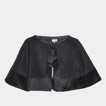 Pre Owned Temperly London Black Cotton-Blend Palais Cropped Jacket L