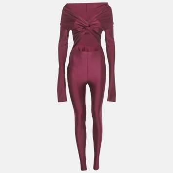 Pre Owned THE Andamane Ruby Jersey Tuta Kendall Off-Shoulder Jumpsuit S
